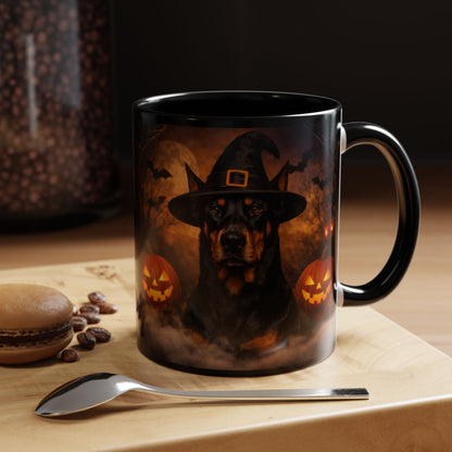 Witch Hat Pack Doberman 2-Tone Coffee Mug