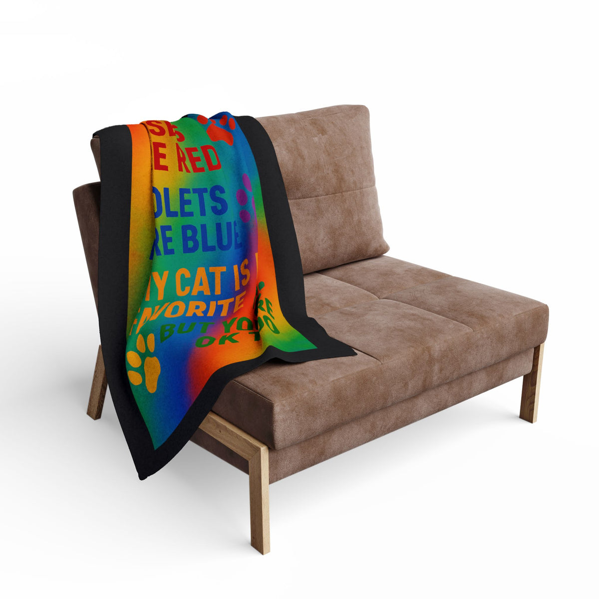 Roses Are Red Cat Arctic Fleece Blanket