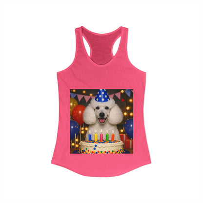 Birthday Buddy Poodle Women's Racerback Tank