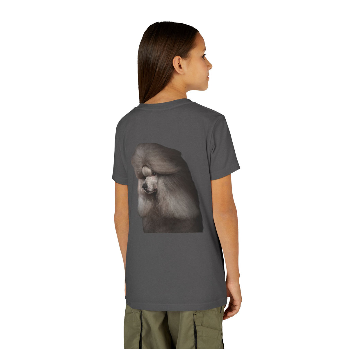 Poodle Head Youth Unisex Short Sleeve Crewneck Tee