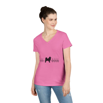 My Heart Beats For Samoyeds Women's V-Neck Tee