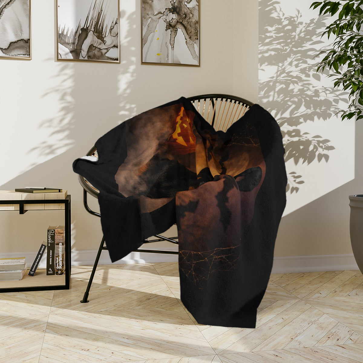 Witch Hat Pack Doberman Velveteen Microfiber Blanket