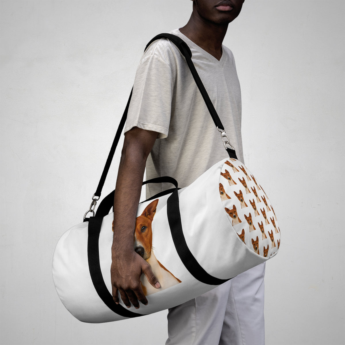 Basenji Head Duffel Bag
