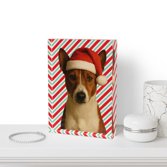 Santa Paws Basenji Acrylic Photo Block