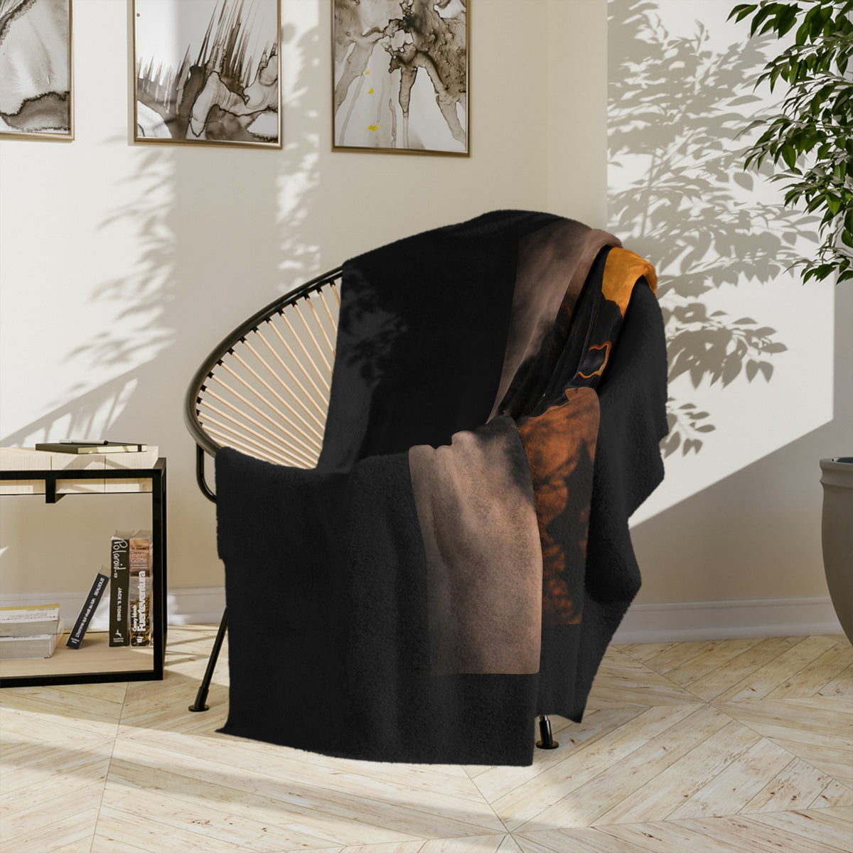 Witch Hat Pack Cat Velveteen Microfiber Blanket