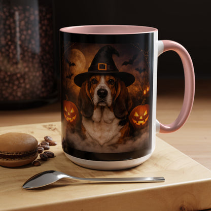 Witch Hat Pack Basset 2-Tone Coffee Mug