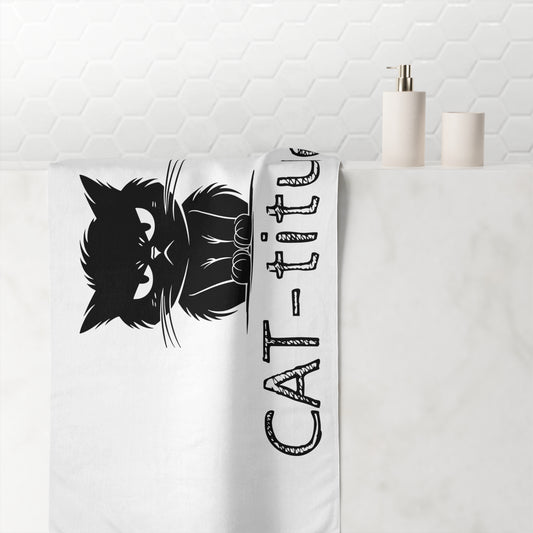 CAT-titude Mink-Cotton  Beach Towel