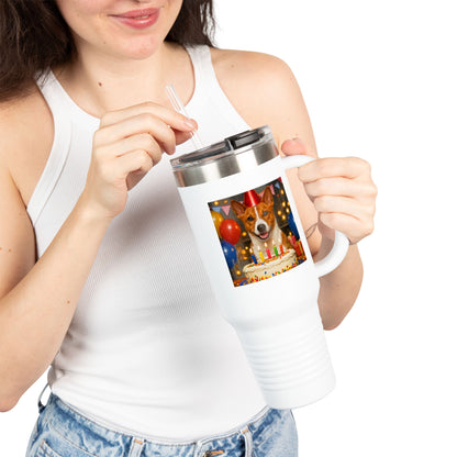 Birthday Buddy Basenji Insulated Travel Mug