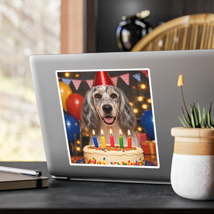 Birthday Buddy English Setter Vinyl Decal