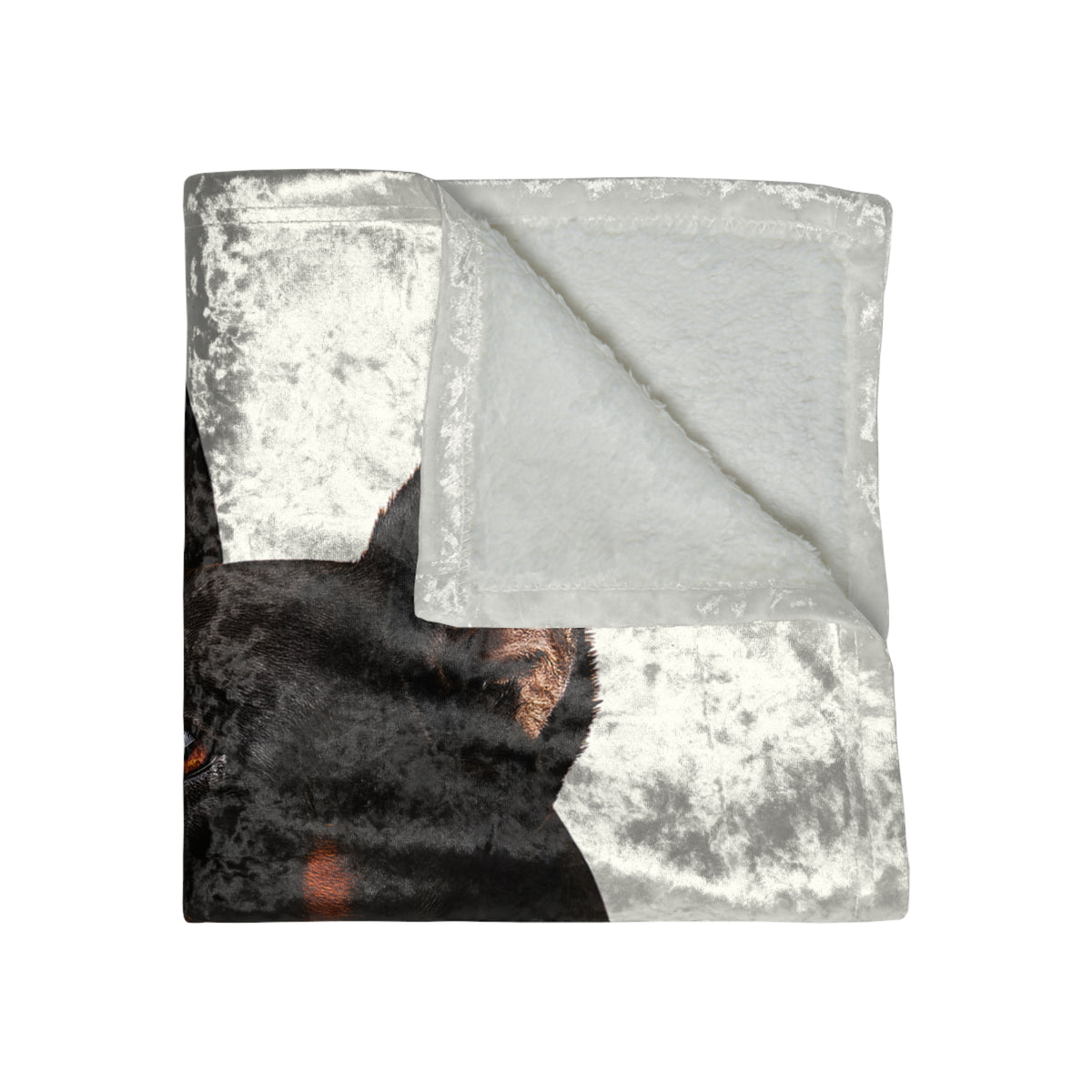 Doberman Head Crushed Velvet Blanket