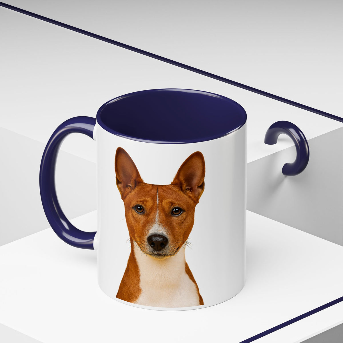Basenji Head 2-Tone Coffee Mug
