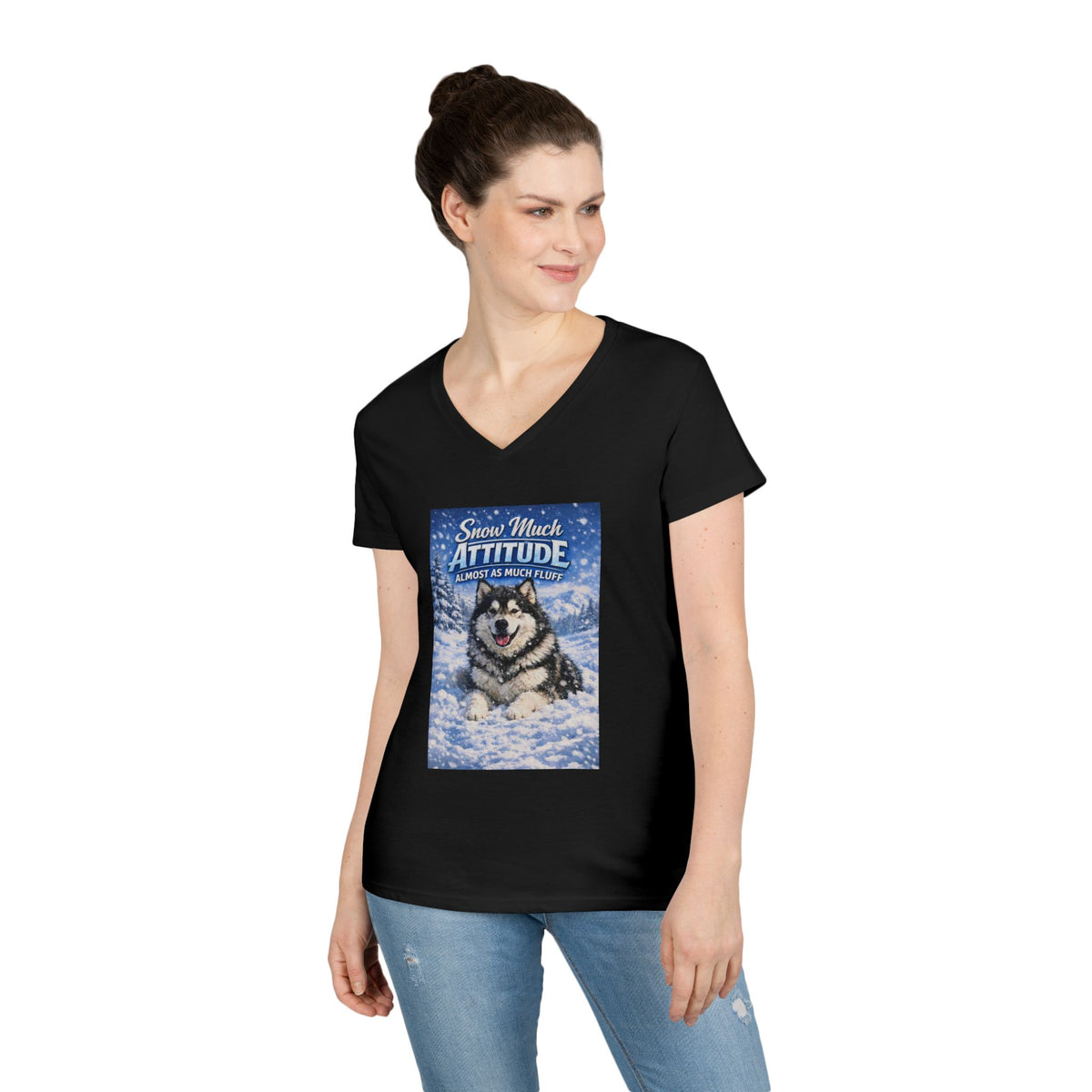 Snow Much Attitude Women's V-Neck Tee