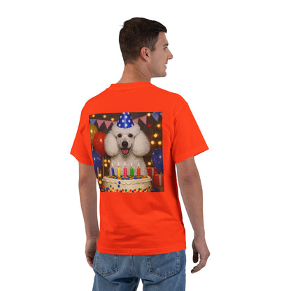 Birthday Buddy Poodle Men's Short-Sleeve Crewneck Tee