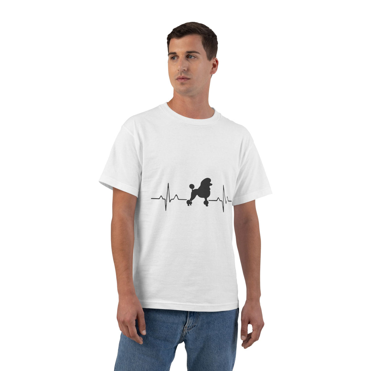 My Heart Beats For Poodles Men's Short-Sleeve Crewneck Tee