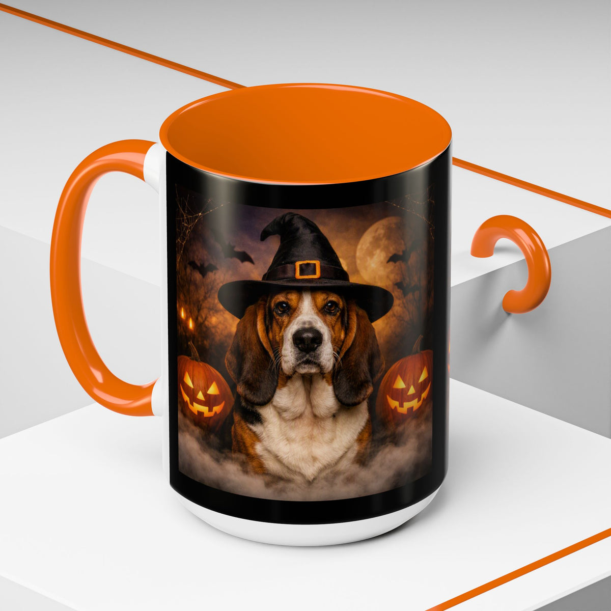 Witch Hat Pack Basset 2-Tone Coffee Mug
