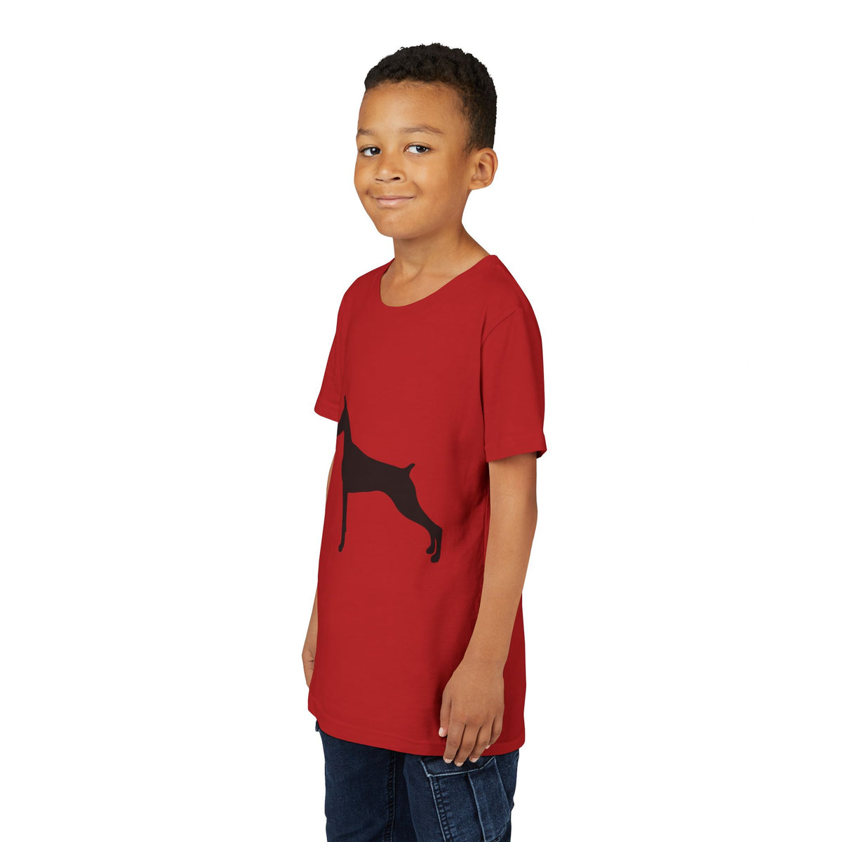 Doberman Silhouette Youth Unisex Short Sleeve Crewneck Tee