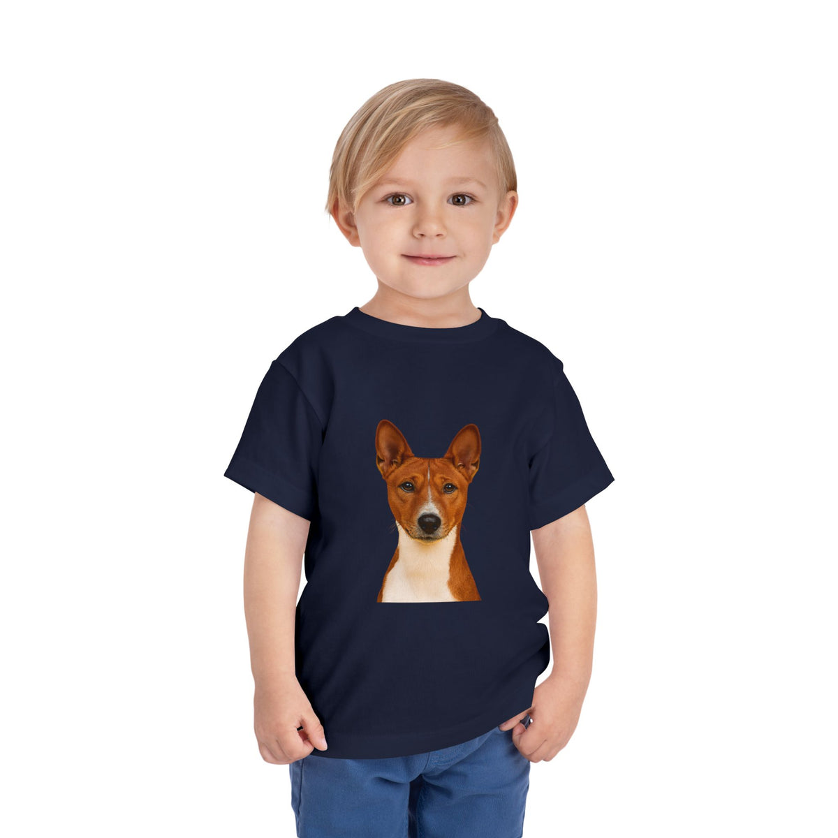 Basenji Head Toddler Unisex Short Sleeve Crewneck Tee
