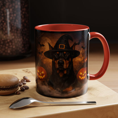 Witch Hat Pack Doberman 2-Tone Coffee Mug