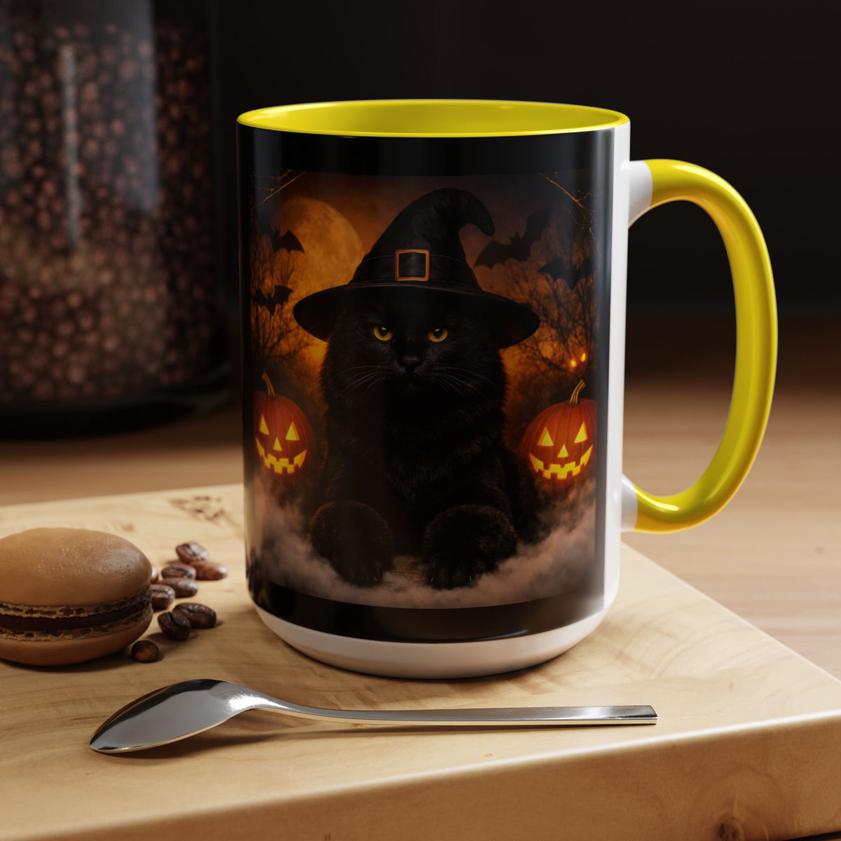 Witch Hat Pack Cat 2-Tone Coffee Mug