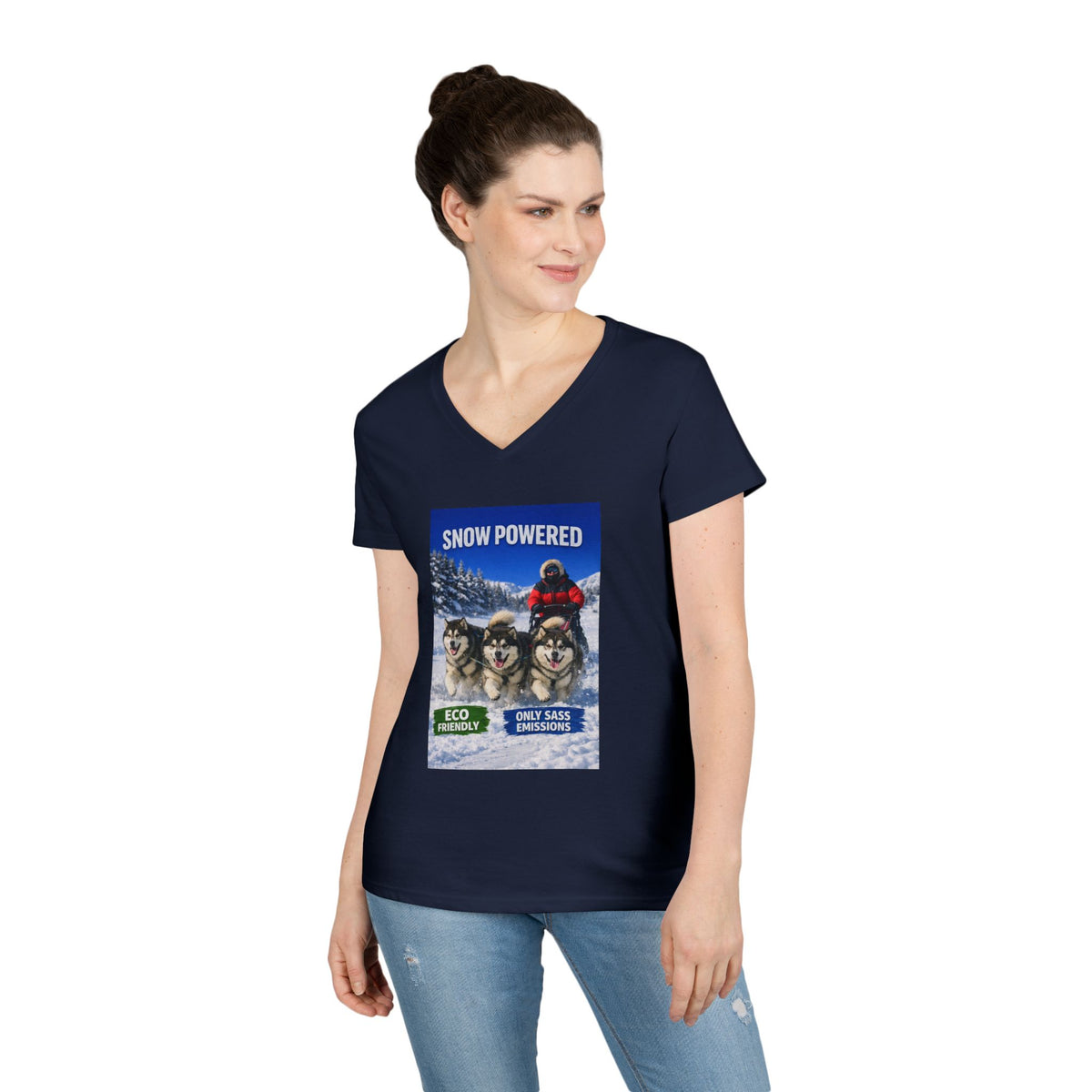 Snow Powered Women's V-Neck Tee