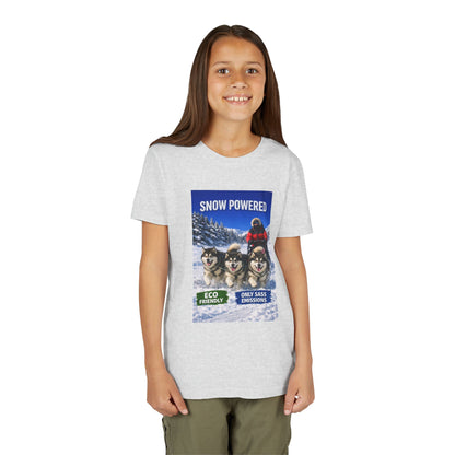 Snow Powered Youth Unisex Short Sleeve Crewneck Tee