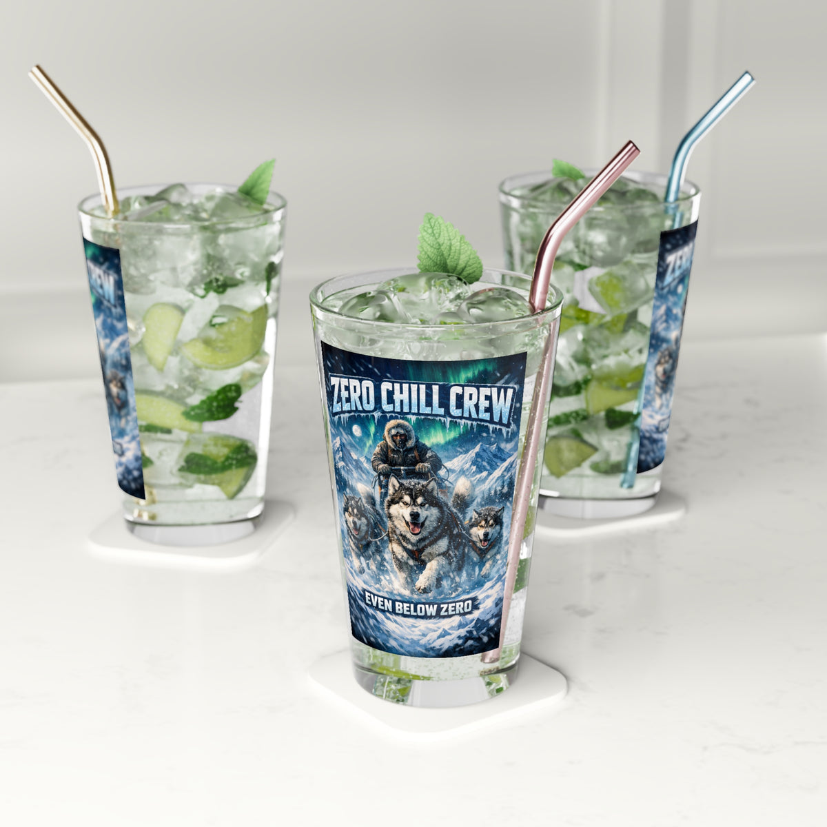Zero Chill Crew.Drinking Glass