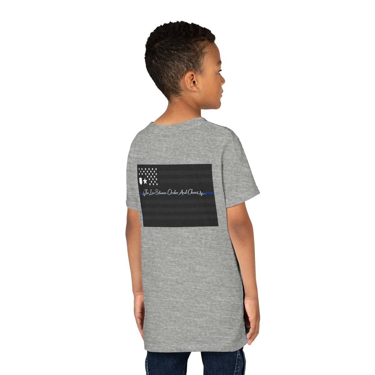 Thin Blue Line Youth Unisex Short Sleeve Crewneck Tee