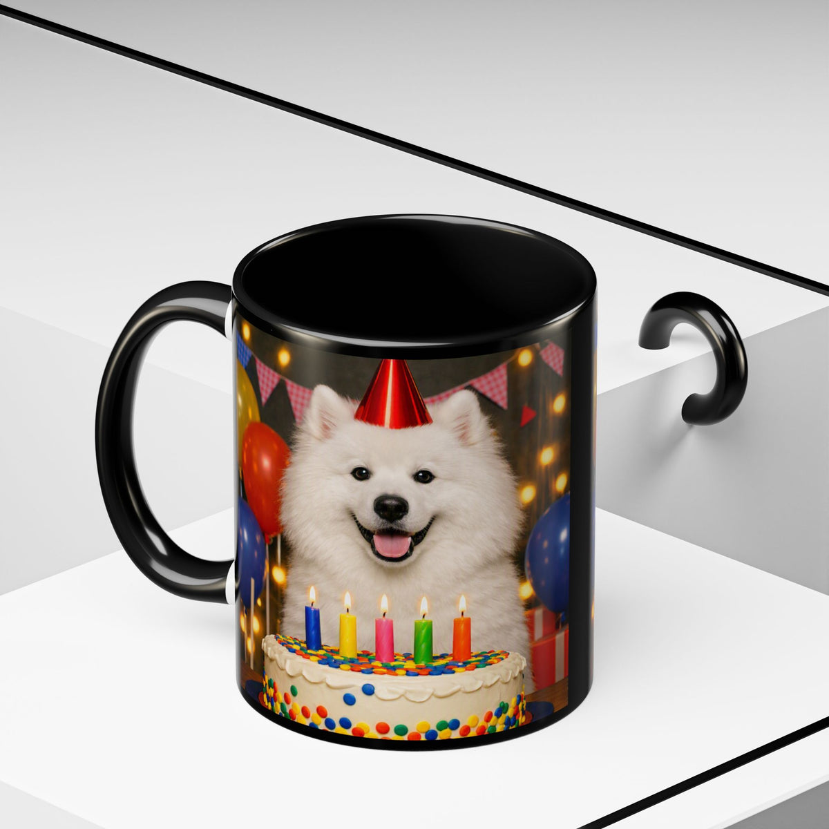 Birthday Buddy Samoyed 2-Tone Coffee Mug
