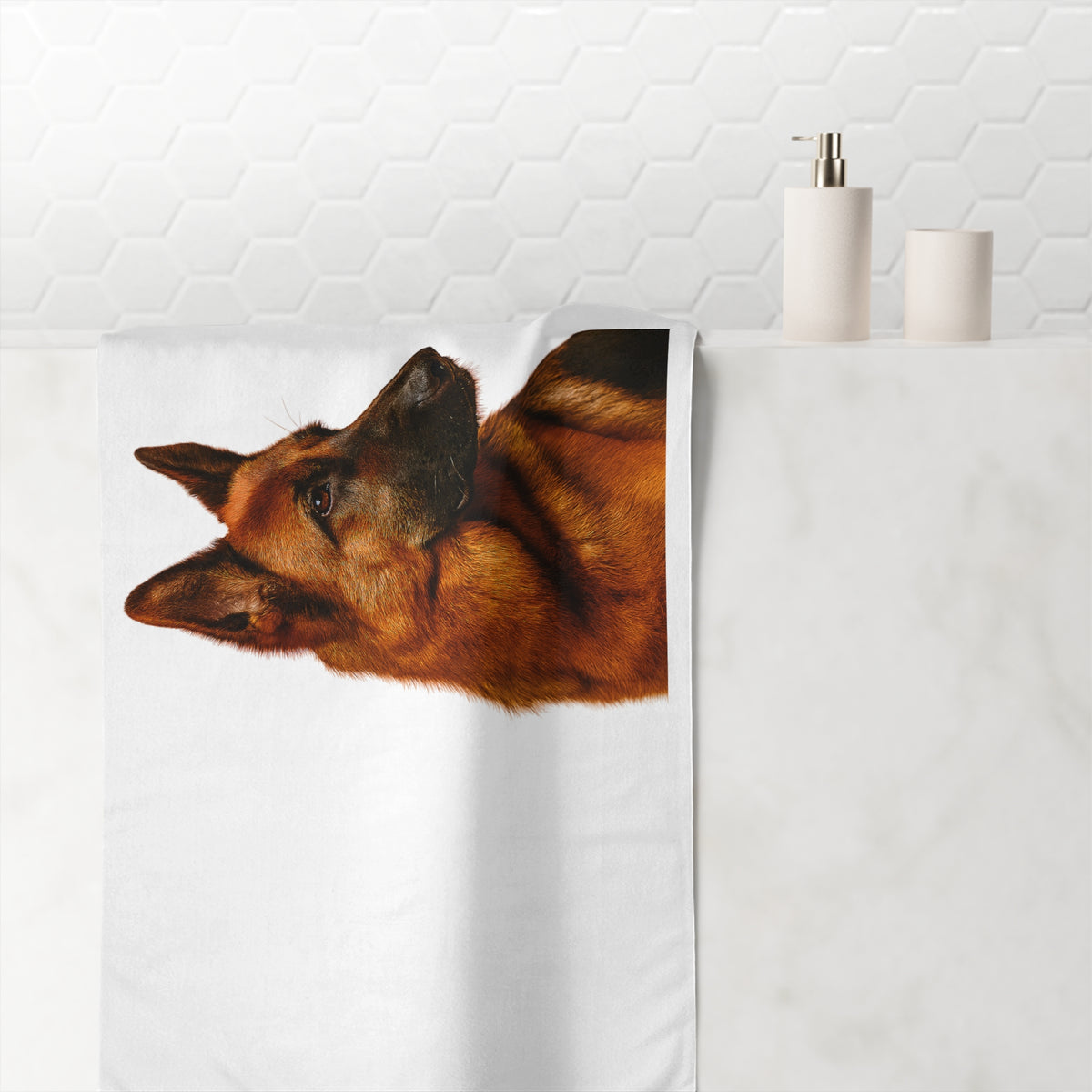 German Shepherd Head Mink-Cotton  Beach Towel