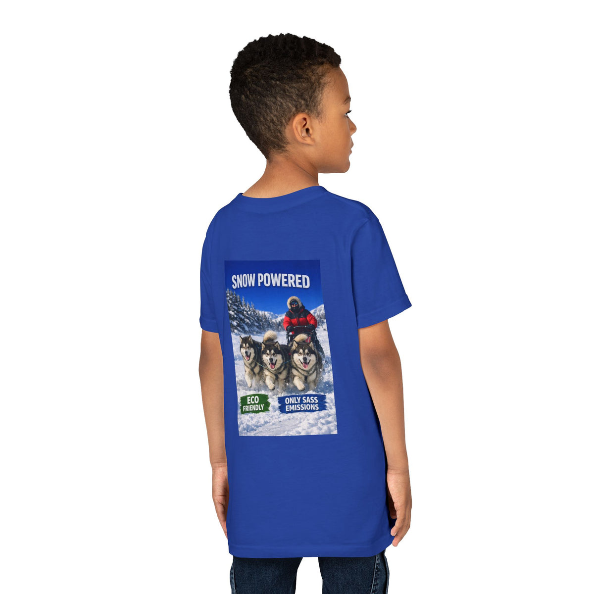 Snow Powered Youth Unisex Short Sleeve Crewneck Tee
