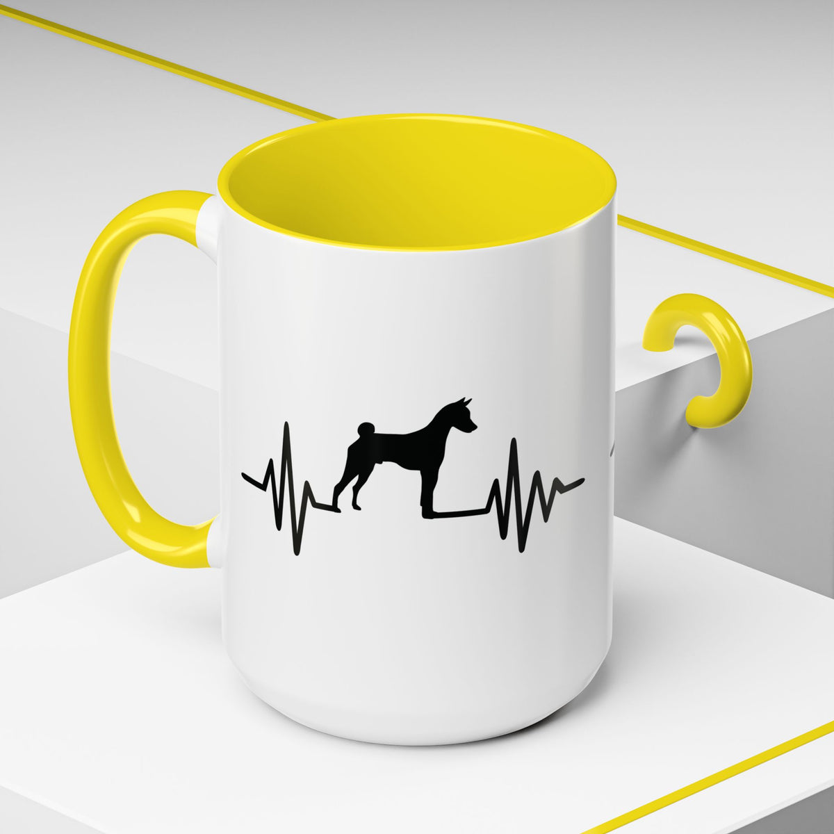 My Heart Beats For Basenjis 2-Tone Coffee Mug