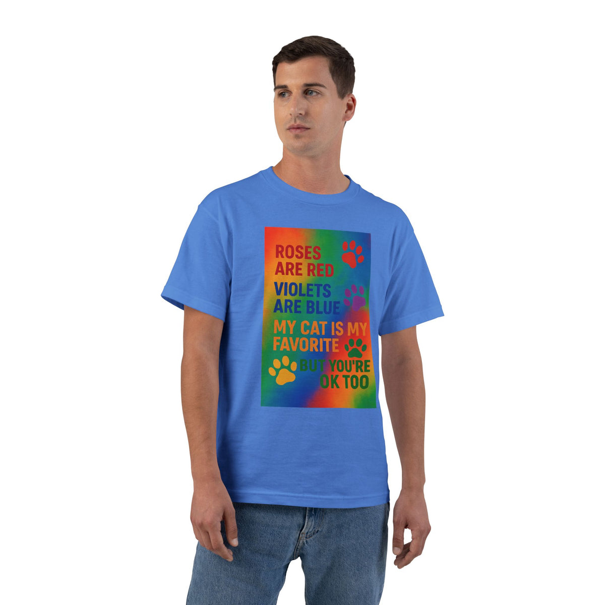 Roses Are Red Cat Men's Short-Sleeve Crewneck Tee