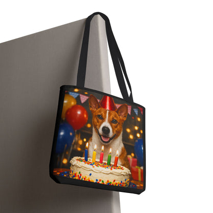Birthday Buddy Basenji Tote Bag