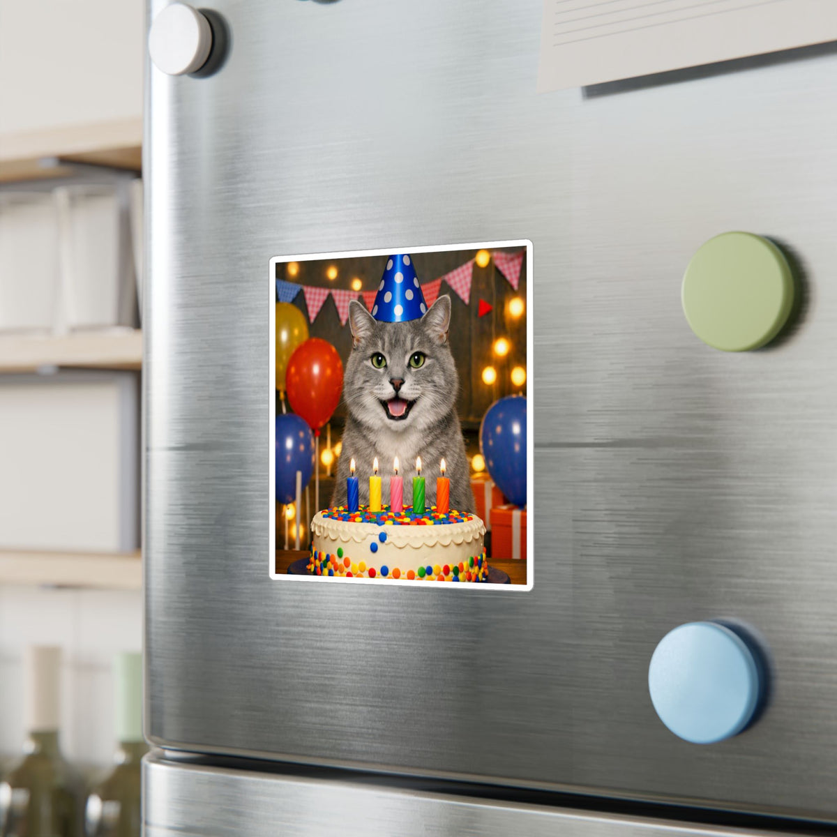 Birthday Buddy Cat Vinyl Decal