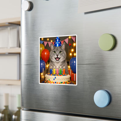 Birthday Buddy Cat Vinyl Decal