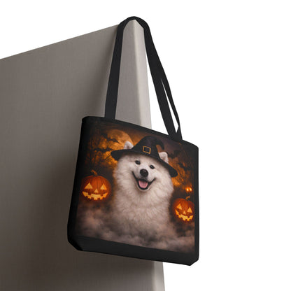 Witch Hat Pack Samoyed Tote Bag