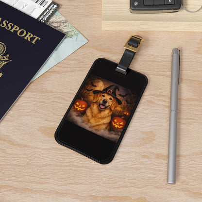 Witch Hat Pack Golden Leather Strap Luggage Tag