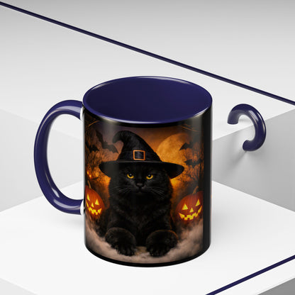 Witch Hat Pack Cat 2-Tone Coffee Mug