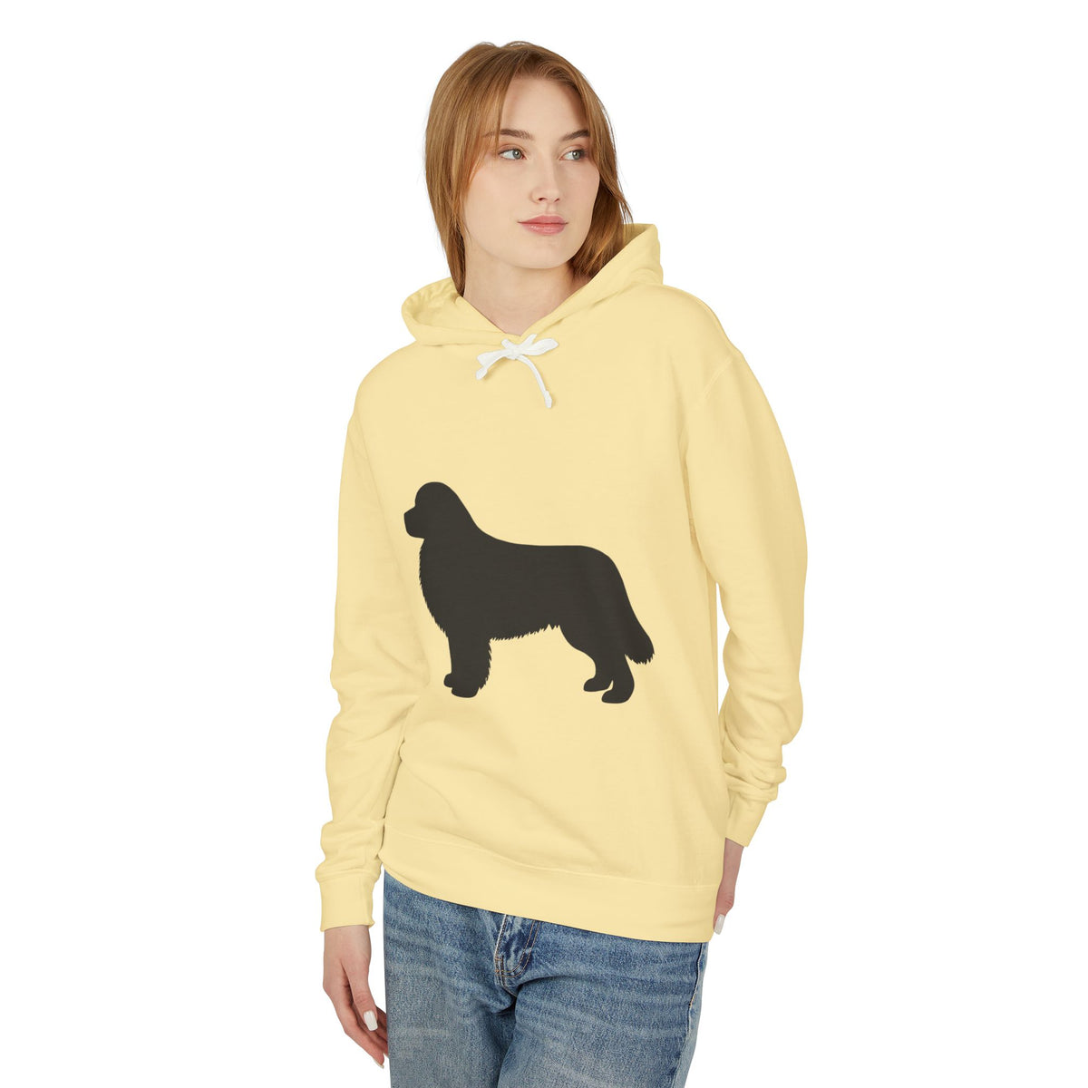 Newfie Silhouette Unisex Lightweight Hoodie