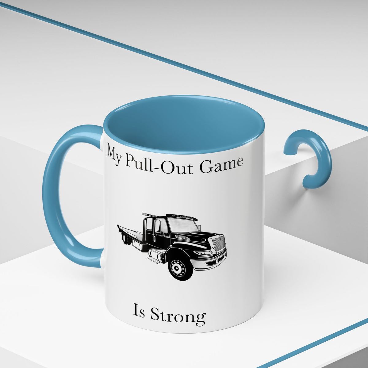 Pull Out Flatbed Tow Truck 2-Tone Coffee Mug