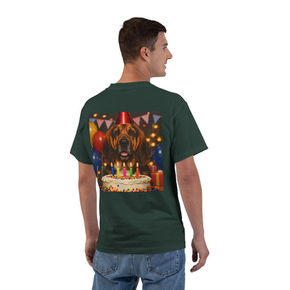 Birthday Buddy Bloodhound Men's Short-Sleeve Crewneck Tee