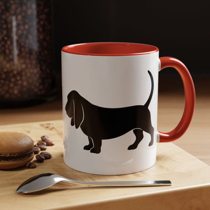 Basset Silhouette 2-Tone Coffee Mug