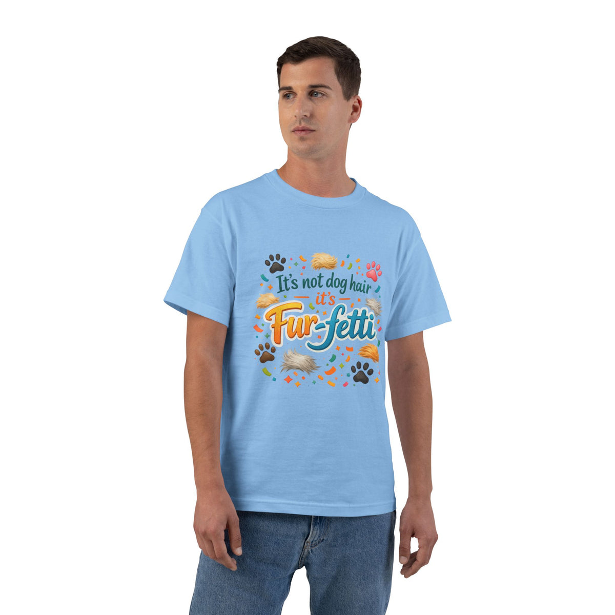 Fur-Fetti Dog Men's Short-Sleeve Crewneck Tee