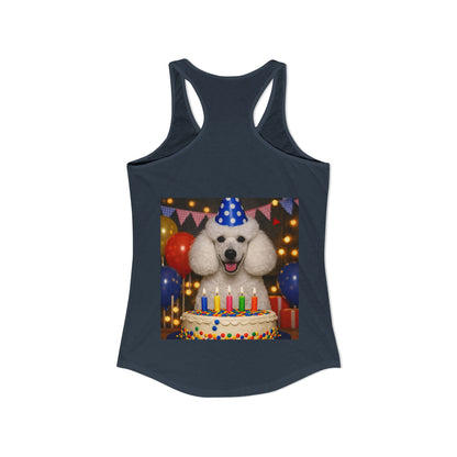 Birthday Buddy Poodle Women's Racerback Tank