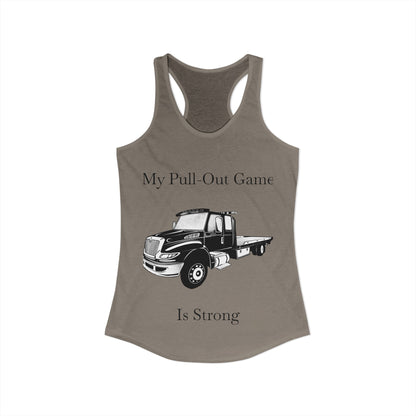 Pull Out Flatbed Tow Truck Women's Racerback Tank