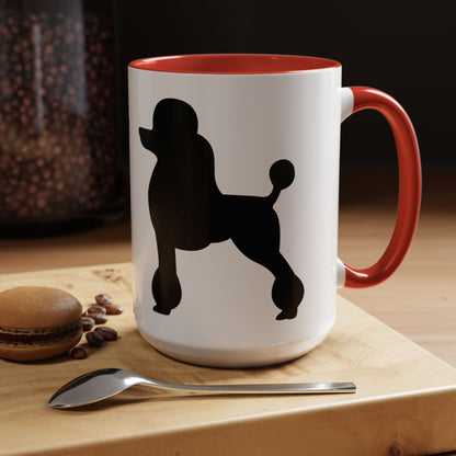 Poodle Silhouette 2-Tone Coffee Mug