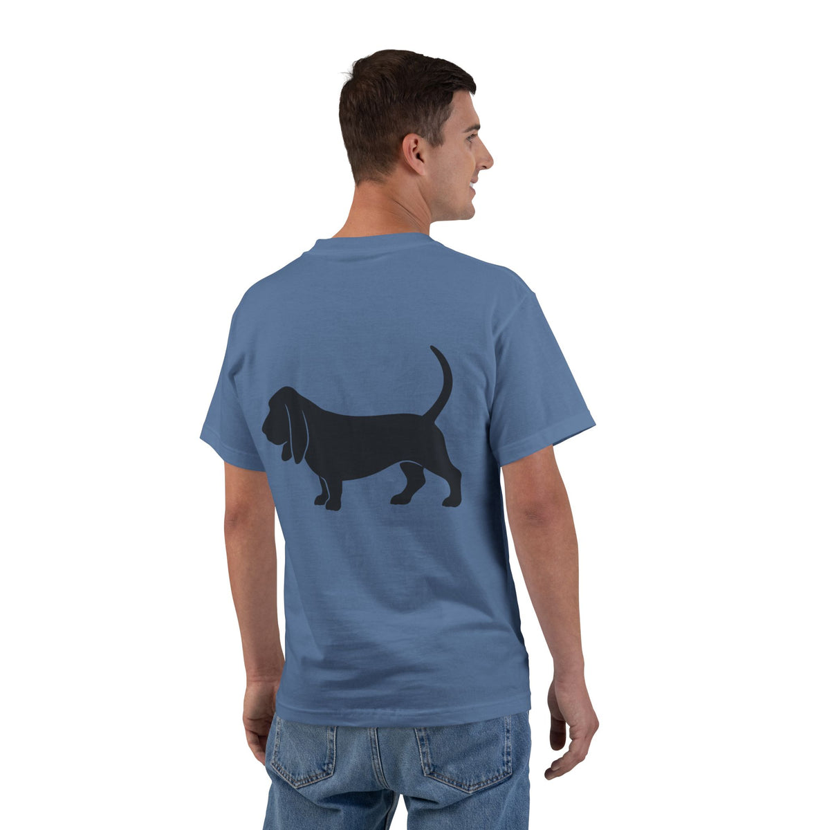Basset Silhouette Men's Short-Sleeve Crewneck Tee