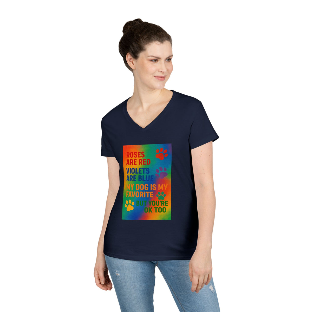 Roses Are Red Dog Women's V-Neck Tee