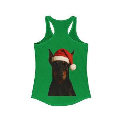 Santa Paws Doberman Women's Racerback Tank