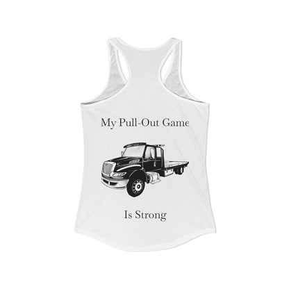 Pull Out Flatbed Tow Truck Women's Racerback Tank